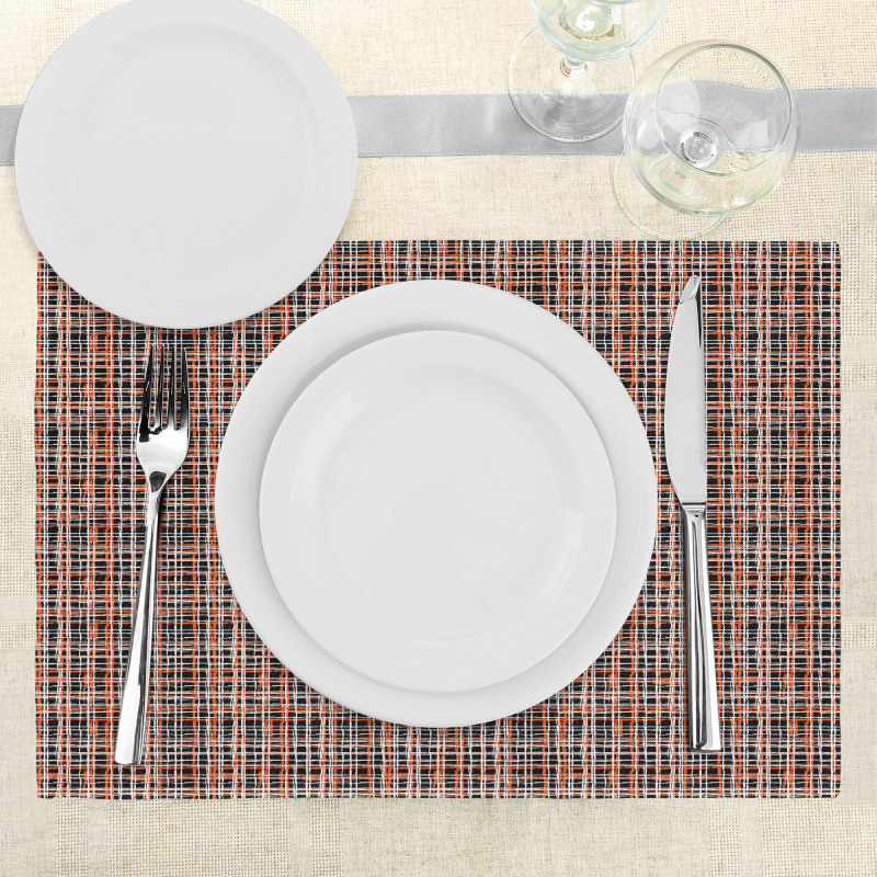 Vintage Striped Grid Art Place Mats