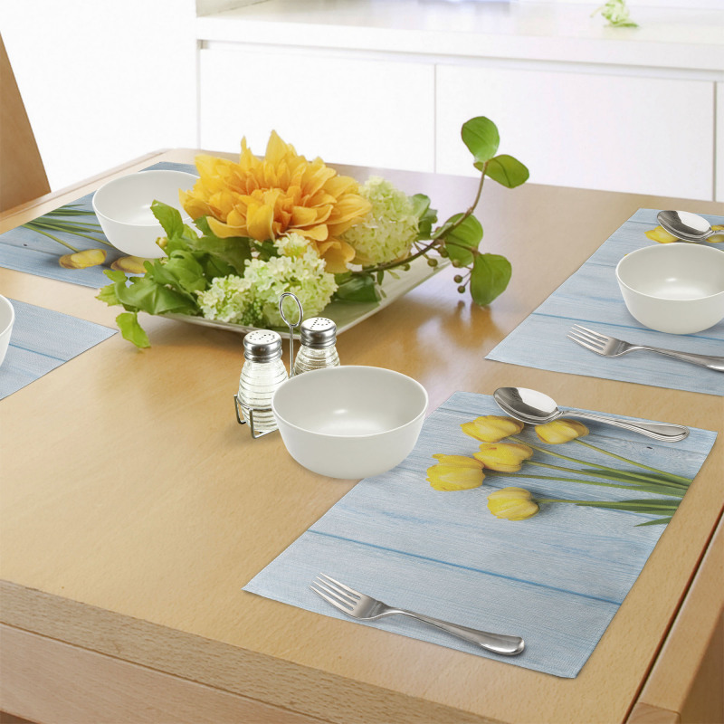 Yellow Flowers Rustic Place Mats