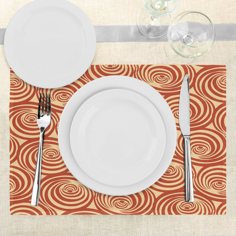 Circular Spiral Motifs Place Mats