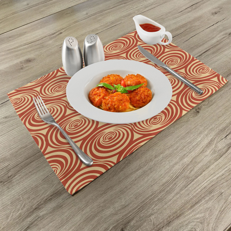 Circular Spiral Motifs Place Mats