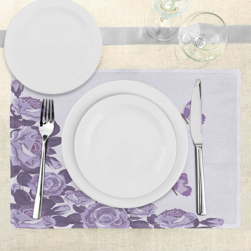 Bridal Roses Butterflies Place Mats