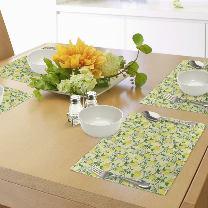 Blooming Lemon Flowers Place Mats