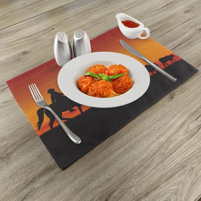 Silhouette Farm Cow Herd Place Mats