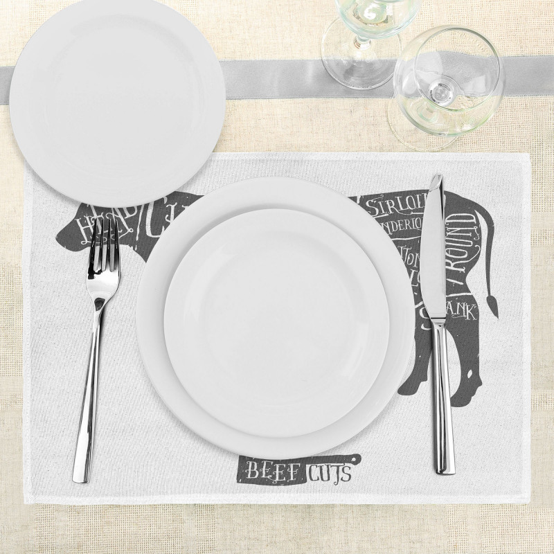 Hand-Drawn Butcher Cuts Place Mats