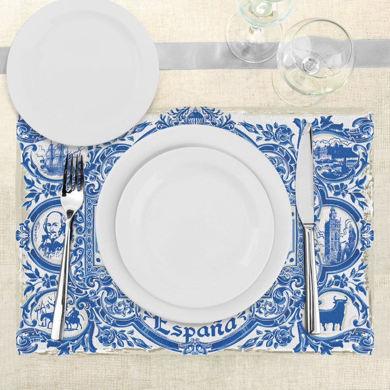 Madrid Calligraphy Tile Place Mats