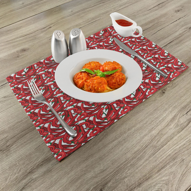 Pattern of Chili Peppers Place Mats