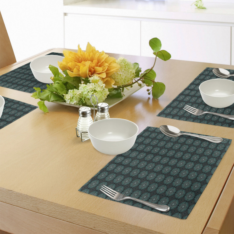 Retro Floral Motifs Place Mats