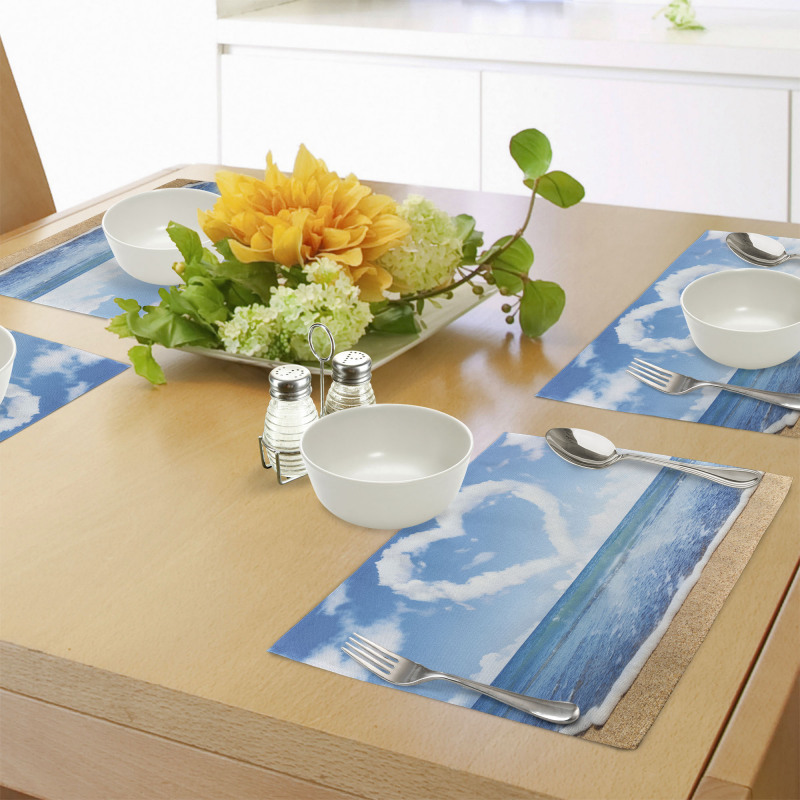 Clouds Heart Shape Place Mats