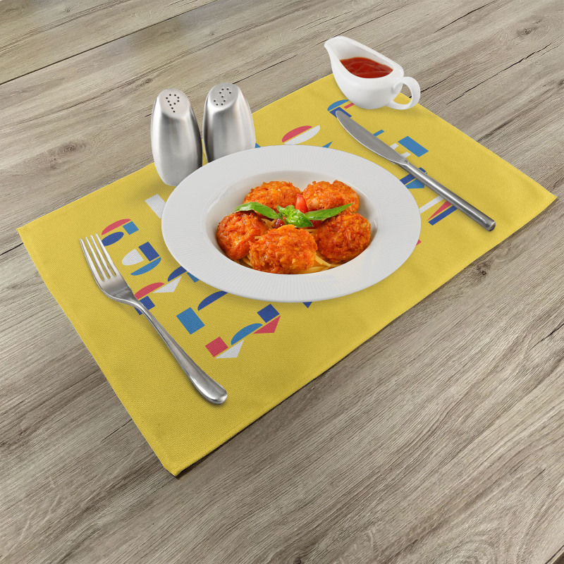 Geometric Small Letters Place Mats