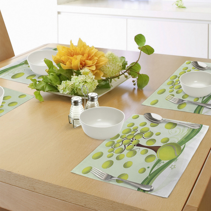 Tennis Balls Pattern Place Mats