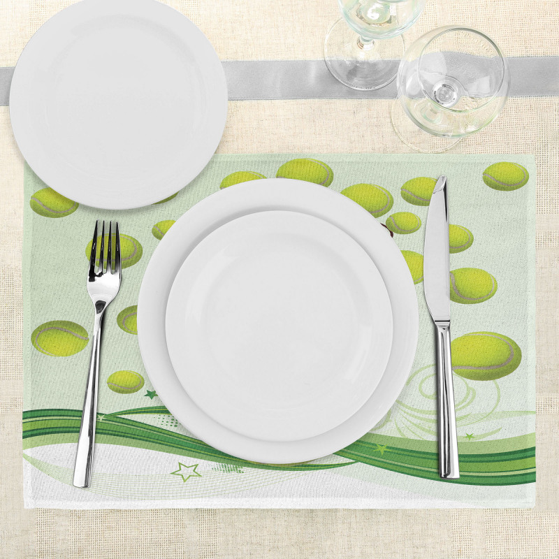 Tennis Balls Pattern Place Mats