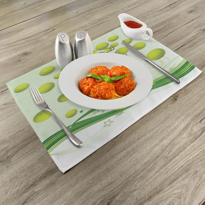 Tennis Balls Pattern Place Mats