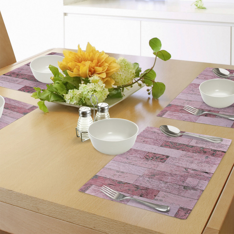 Pink Toned Rustic Planks Place Mats