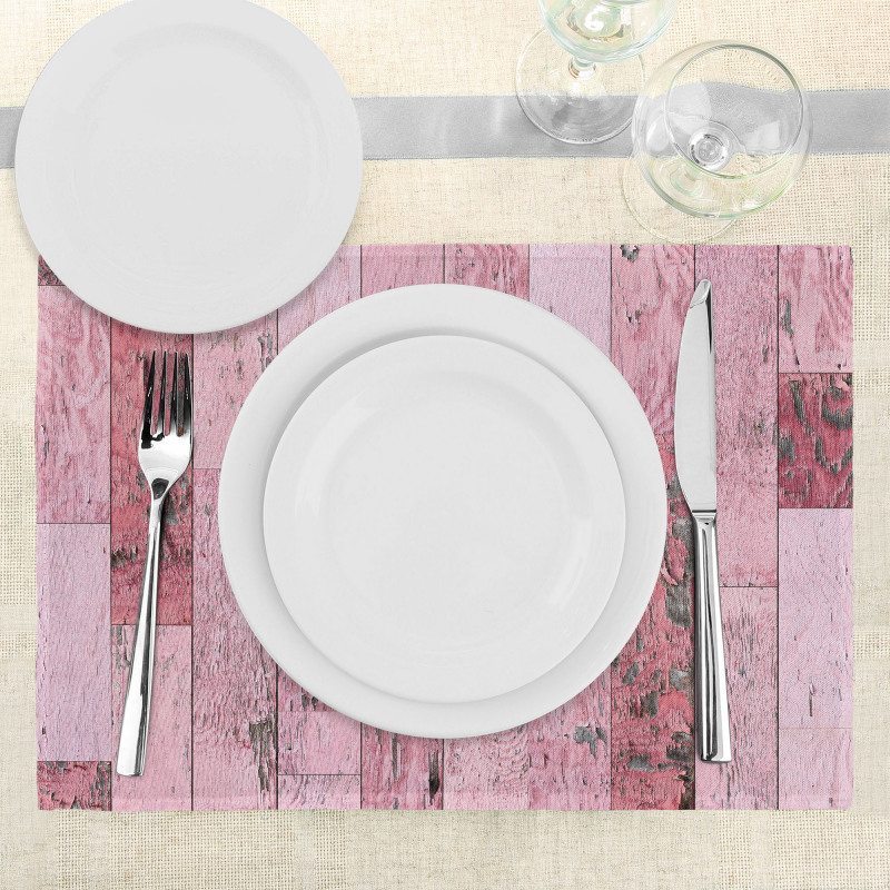 Pink Toned Rustic Planks Place Mats