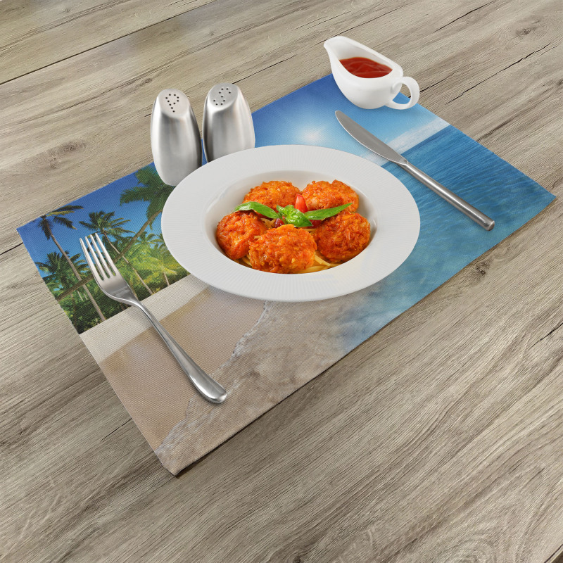 Suuny Ocean Palm Trees Place Mats