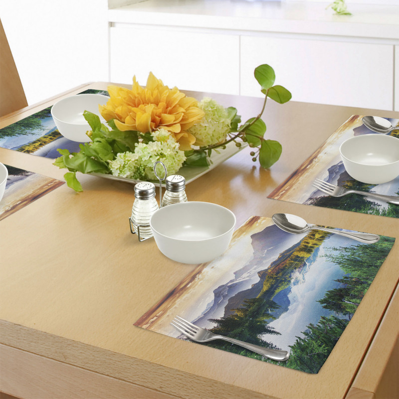 Winter Mountains Morning Place Mats