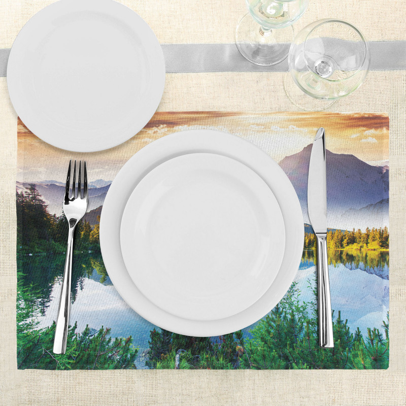 Winter Mountains Morning Place Mats