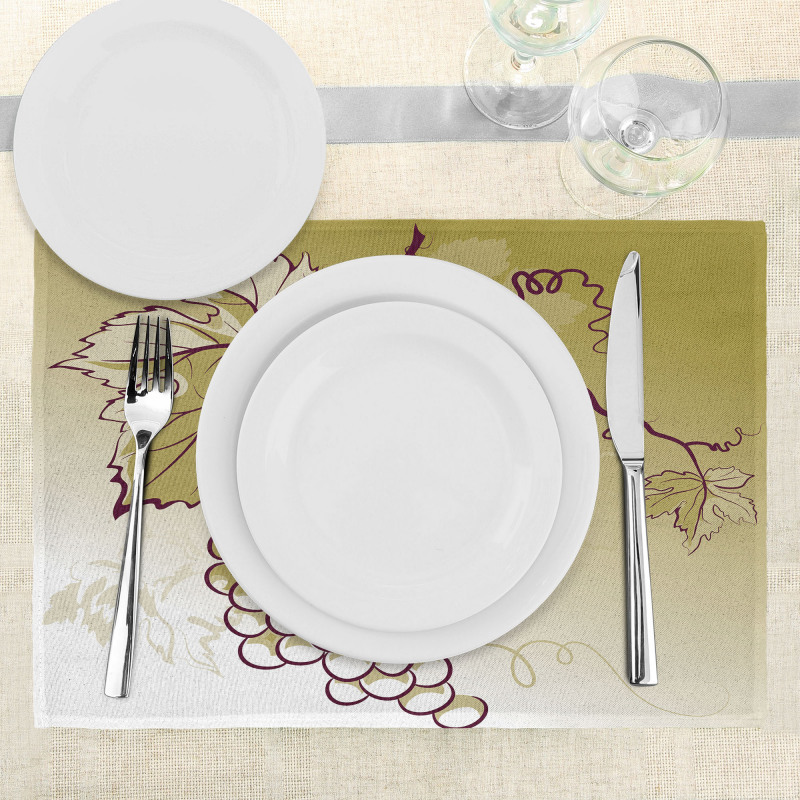 Fruits and Leaves on Ombre Place Mats