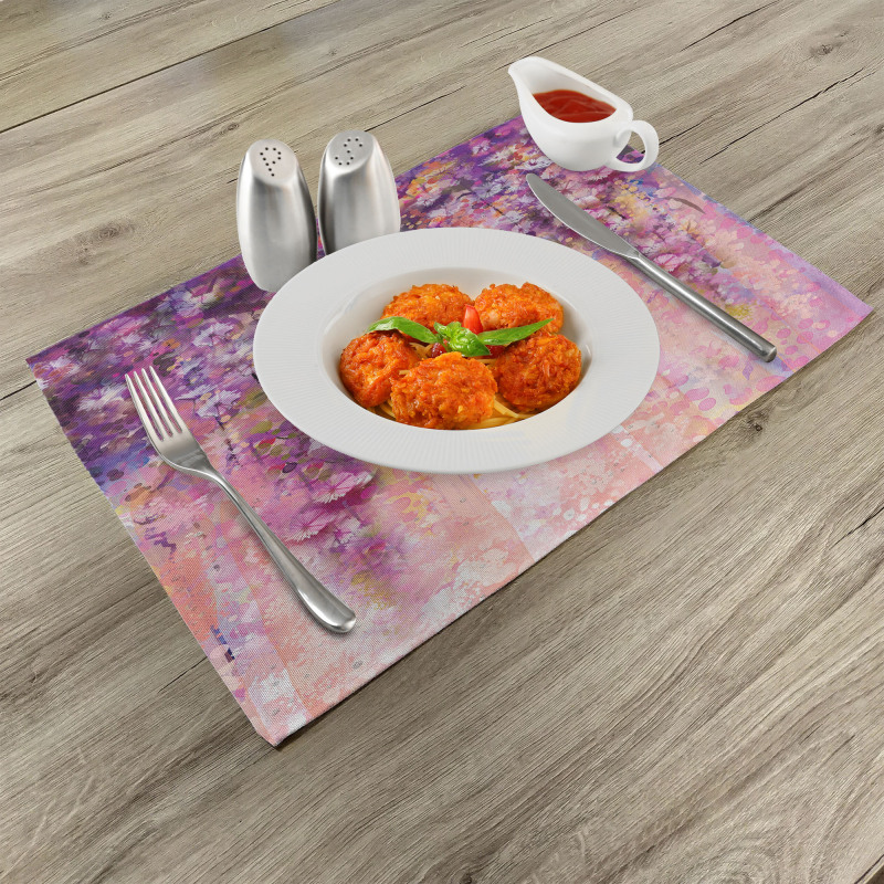 Watercolor Wisteria Blooms Place Mats