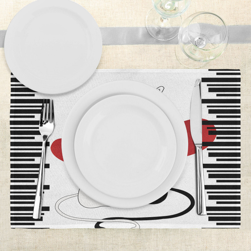 Romantic Couple Pet Kitten Place Mats