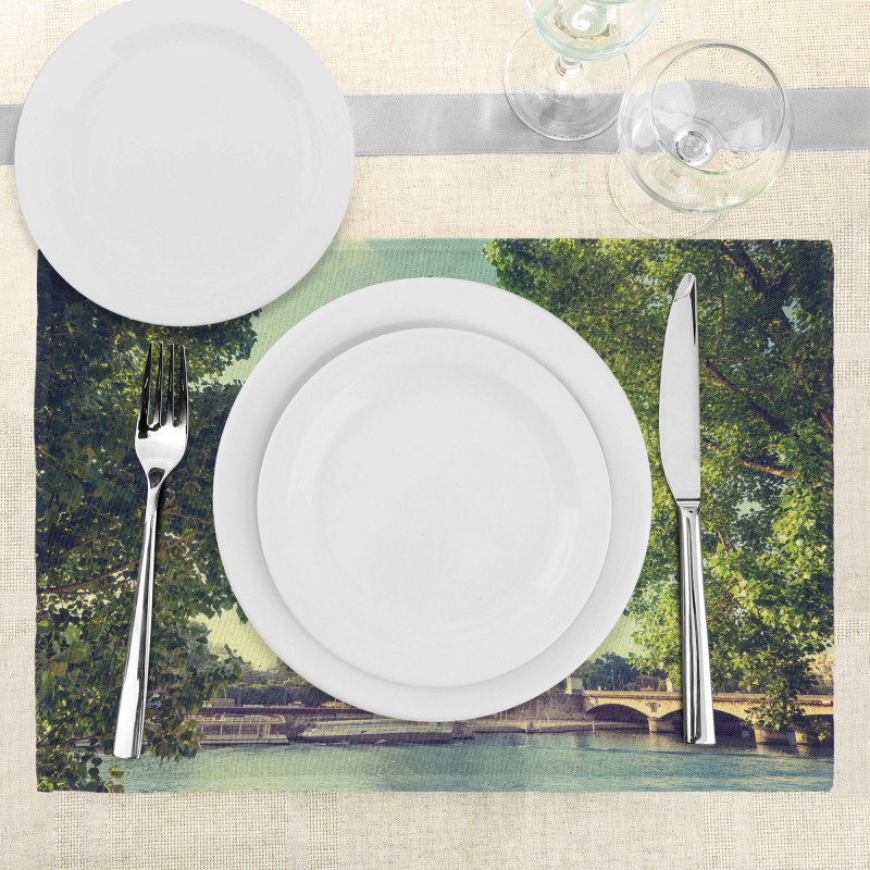 Eiffel Tower Seine River Place Mats