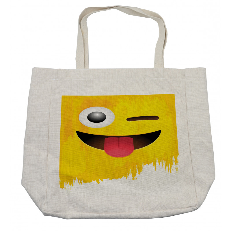 Winked Tongue Smiley Shopping Bag