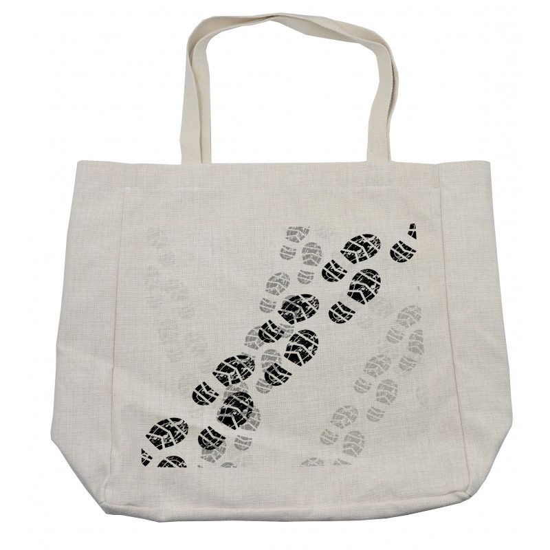 Grunge Theme of Shoe Prints Shopping Bag