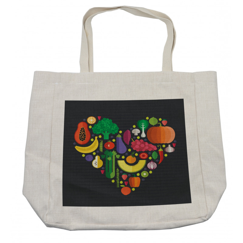 Healthy Eating Natural Heart Shopping Bag