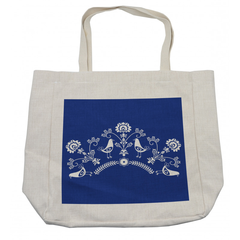 Scandinavian Folk Pattern Shopping Bag