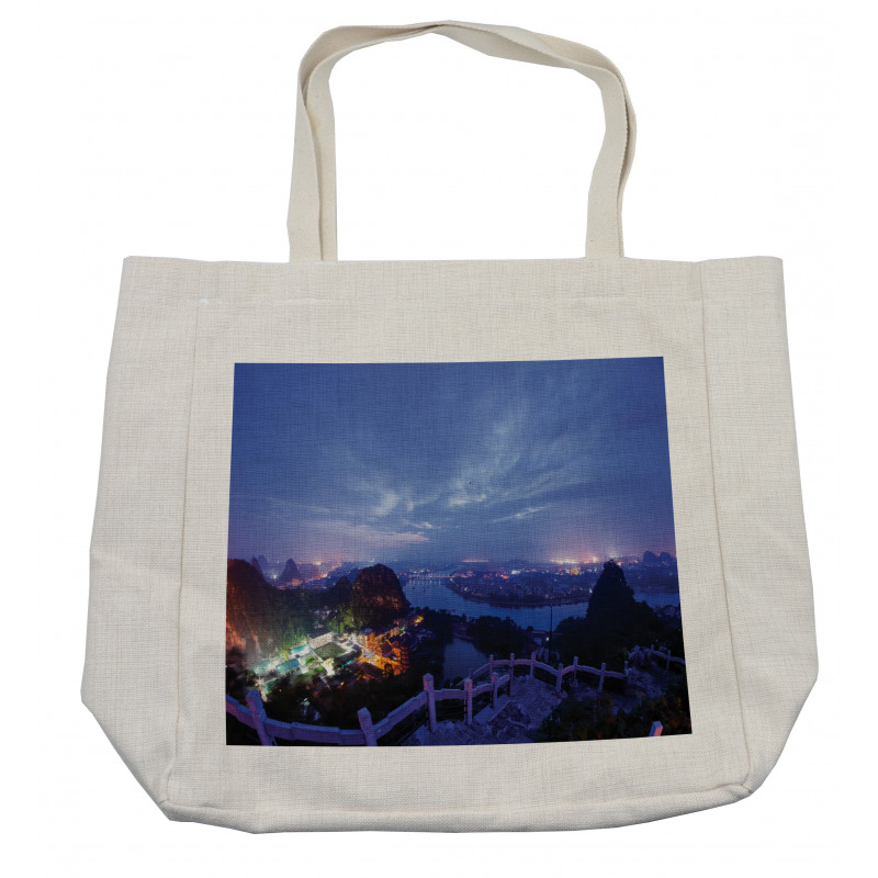 Nighttime Display of City Shopping Bag