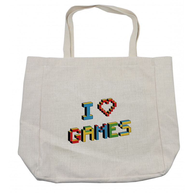 Love Video Games Pixel Art Shopping Bag