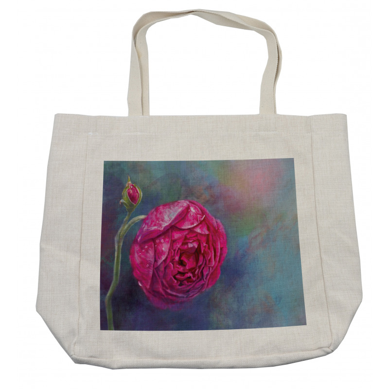 Close up Rose Bud Artwork Shopping Bag