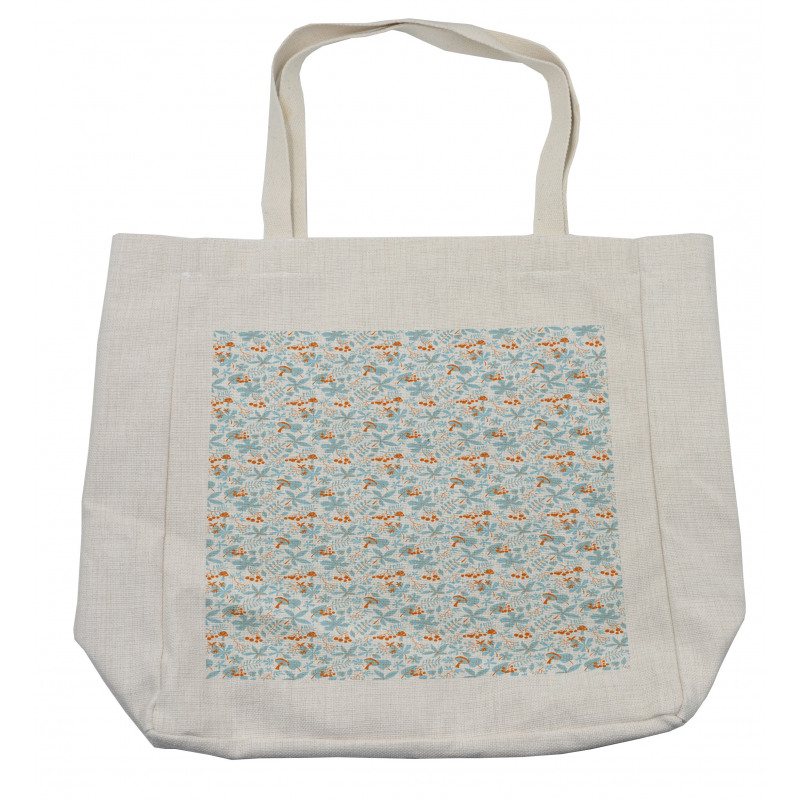 Fall Leaves Mushrooms Shopping Bag