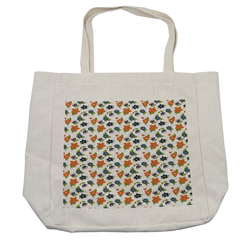 Abstract Flowers Leaves Shopping Bag