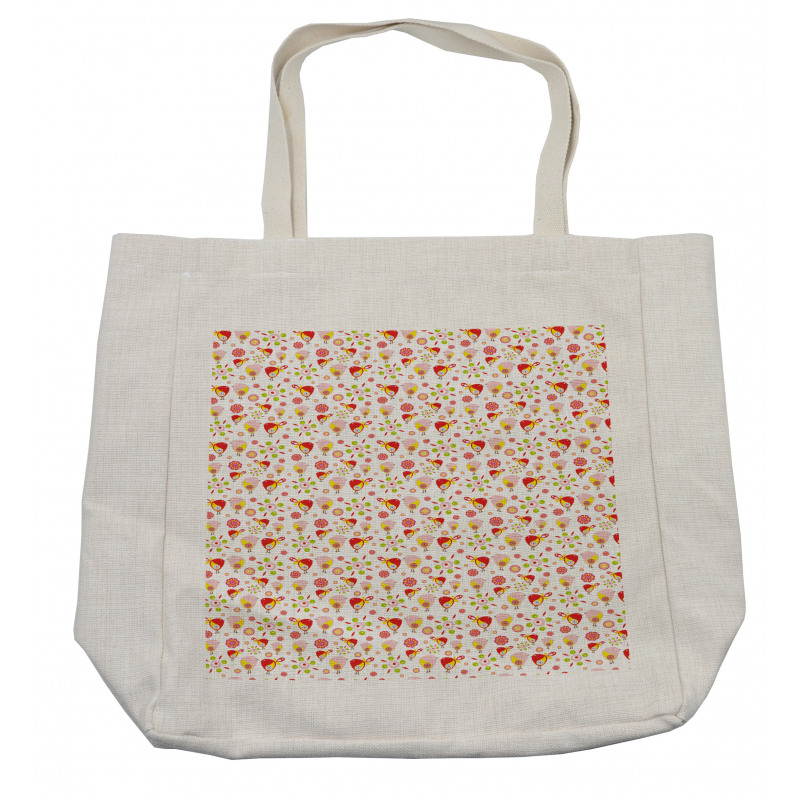 Abstract Birds Flora Shopping Bag