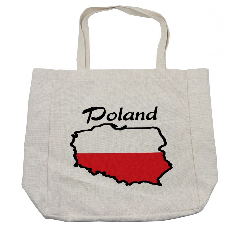 Map and Flag Illustration Shopping Bag