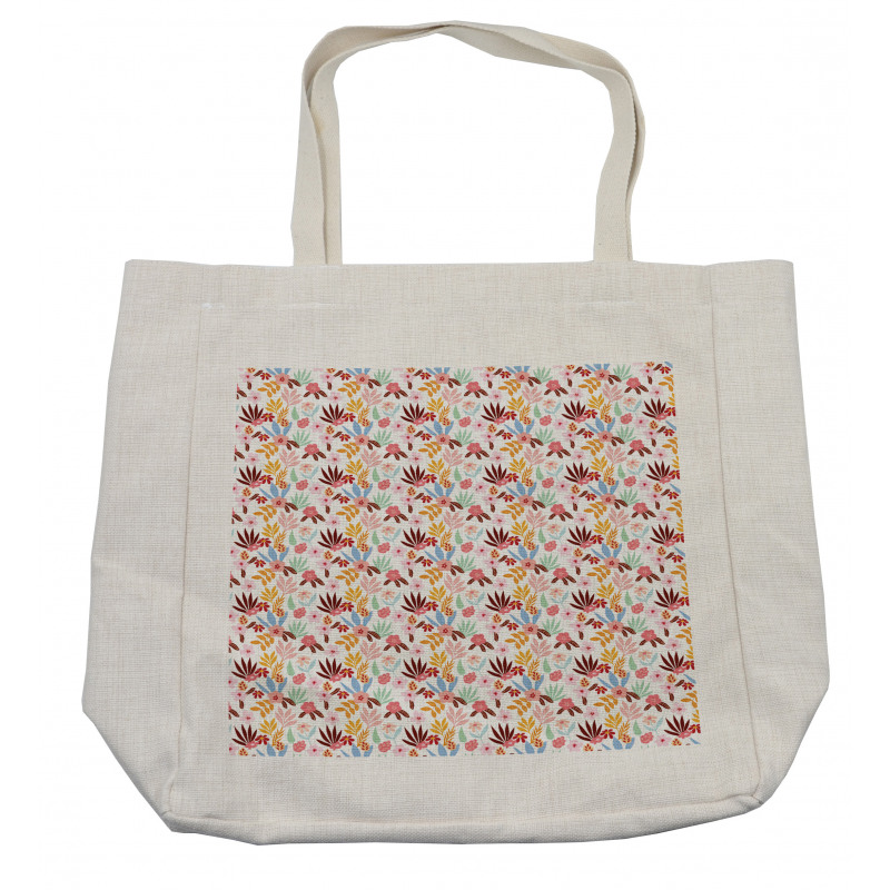 Retro Palm Leaves Branches Shopping Bag