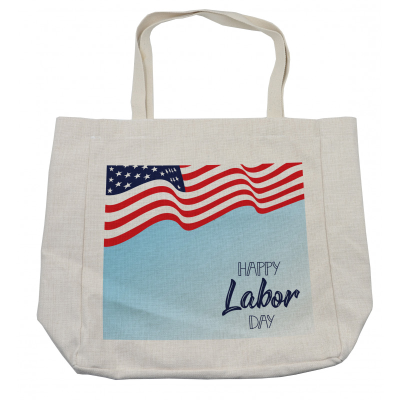 Waving Flag and Wording Shopping Bag