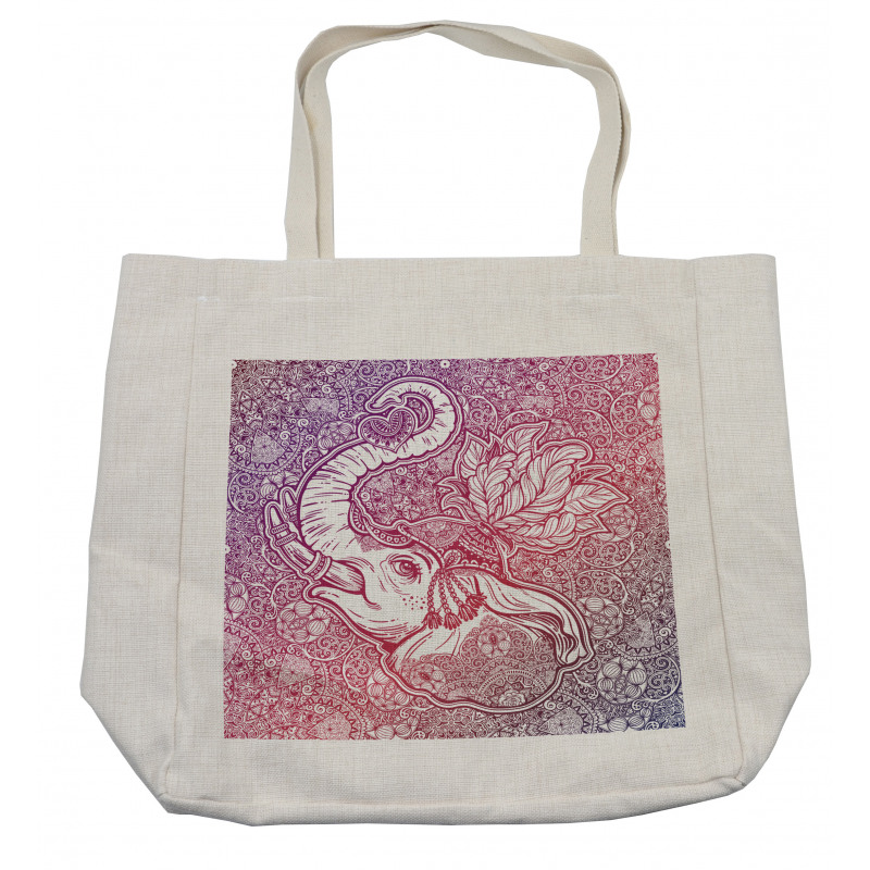 Eastern Elephant Zentangle Shopping Bag