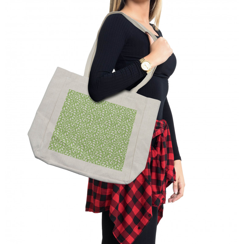 Modern Leaf Pattern Shopping Bag