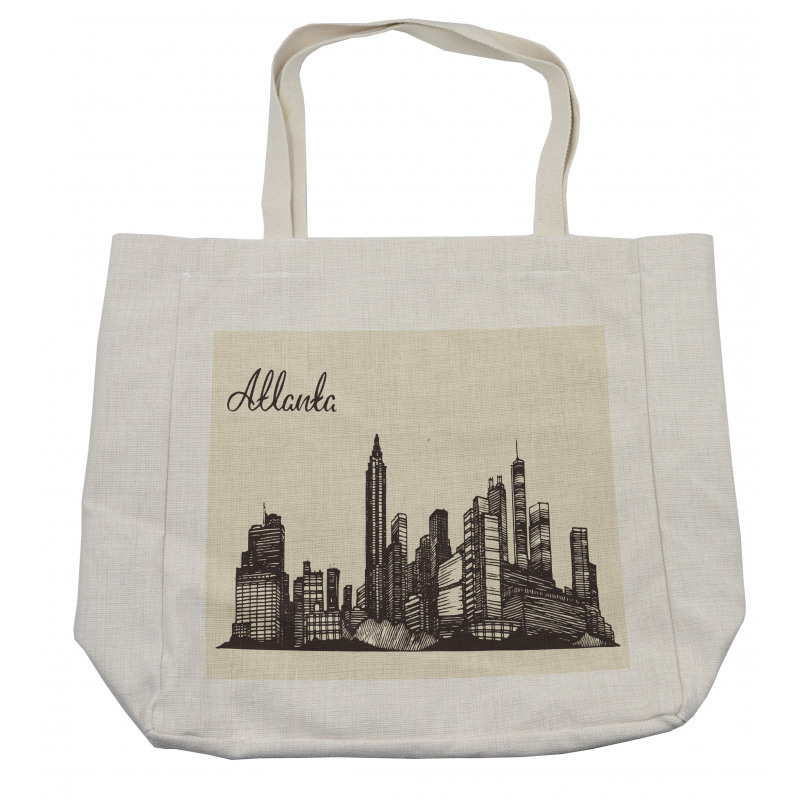 Grunge City Skyline Vintage Shopping Bag