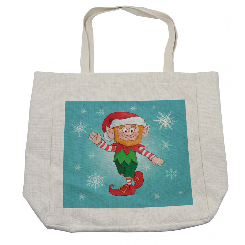 Little Man Dwarf and Snowflakes Shopping Bag
