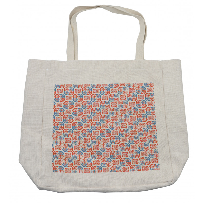 Abstract Bicolour Round Motif Shopping Bag