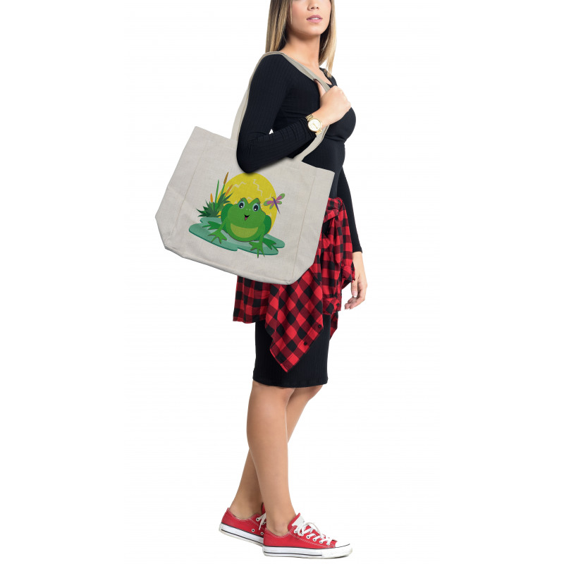 Animal on Leaf Cartoon Sun Shopping Bag