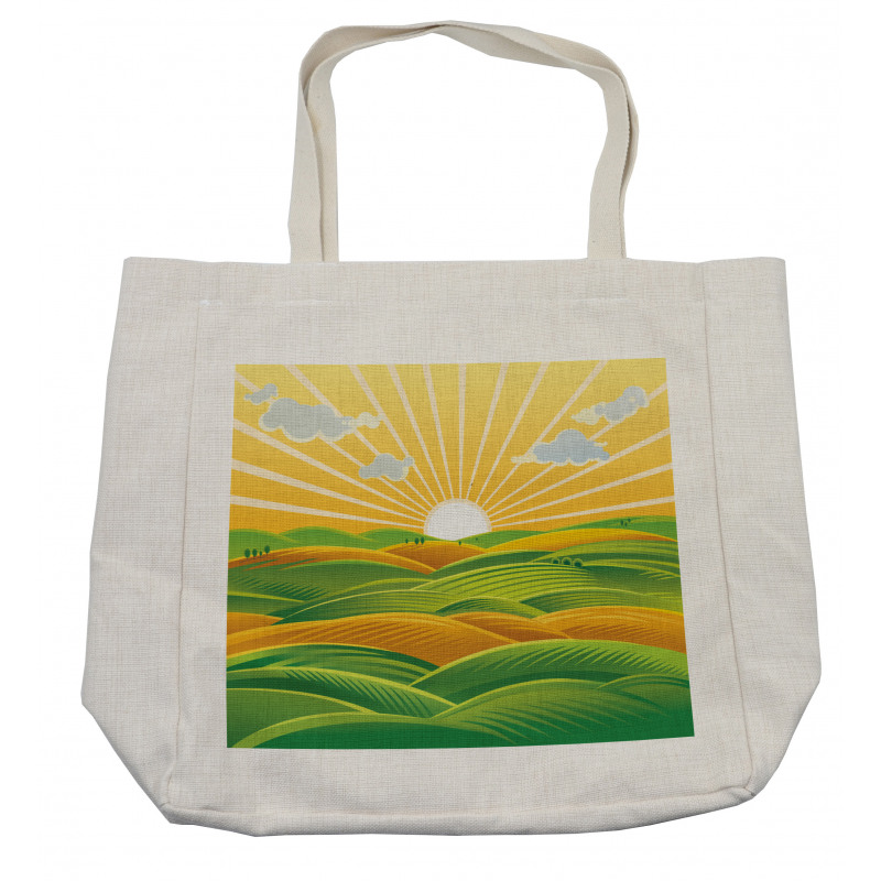 Fields Hills at Dawn Shopping Bag