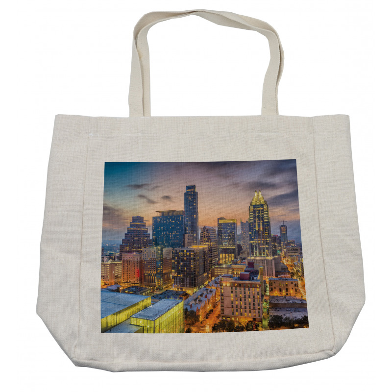 Urban Outdoor Scene at Dusk Shopping Bag