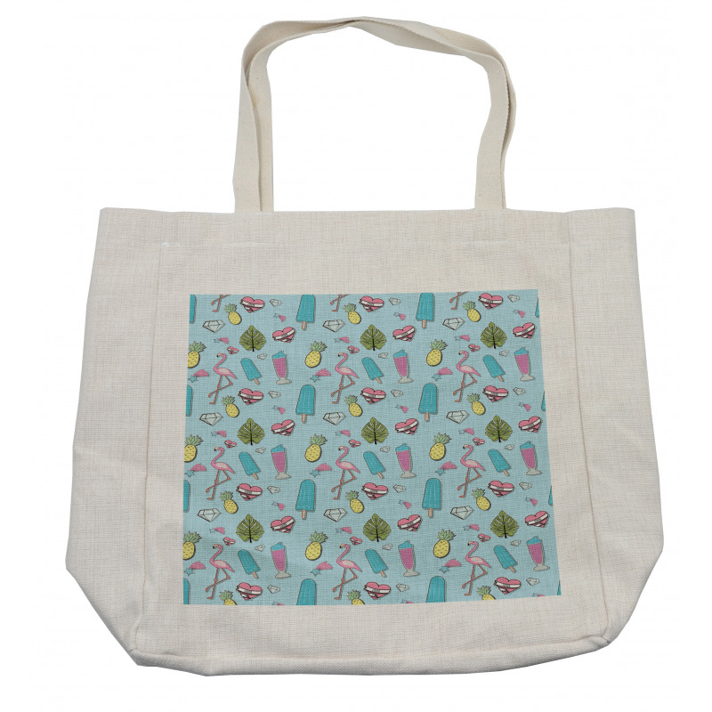 Popsicle Flamingo Pineapple Shopping Bag