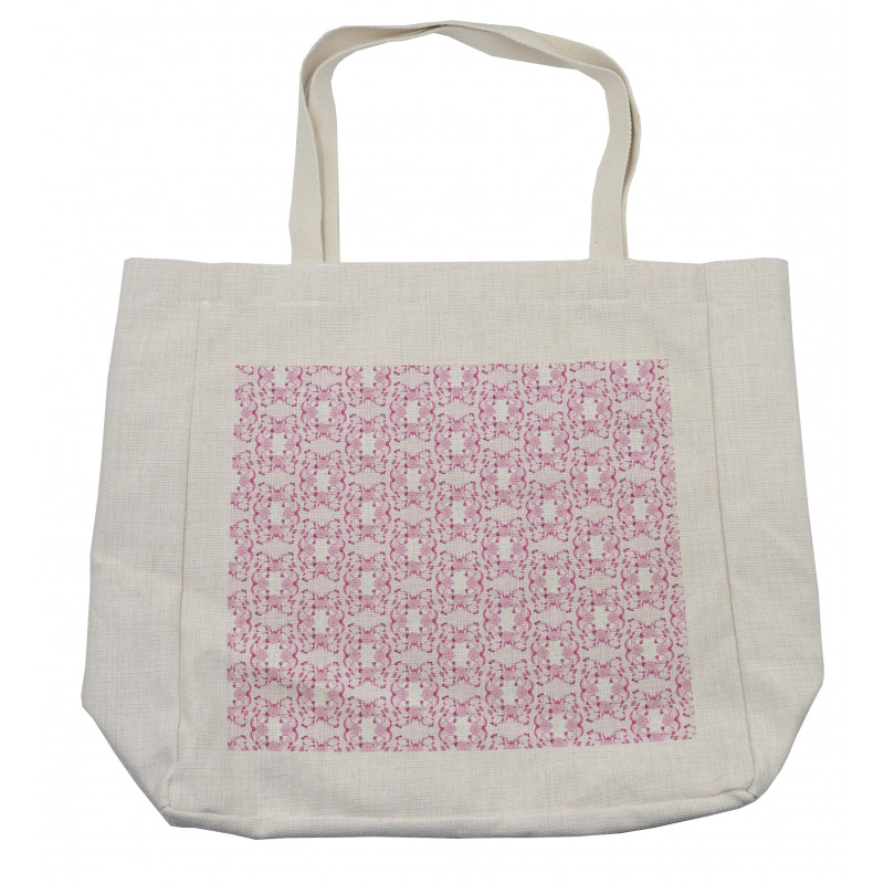 Delicate Striped Floral Shopping Bag