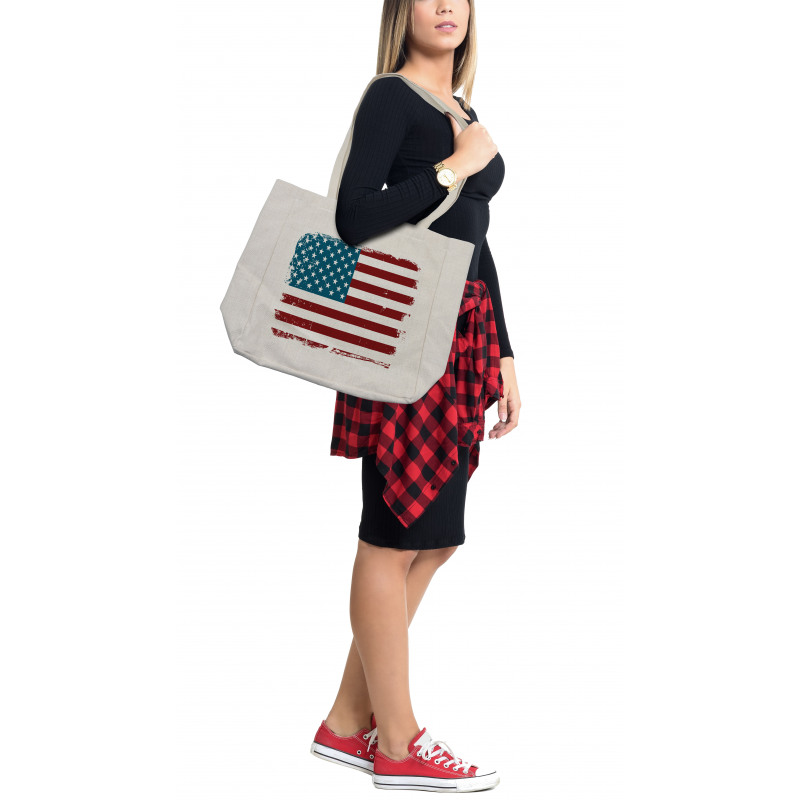 Grungy Old Glory USA Shopping Bag