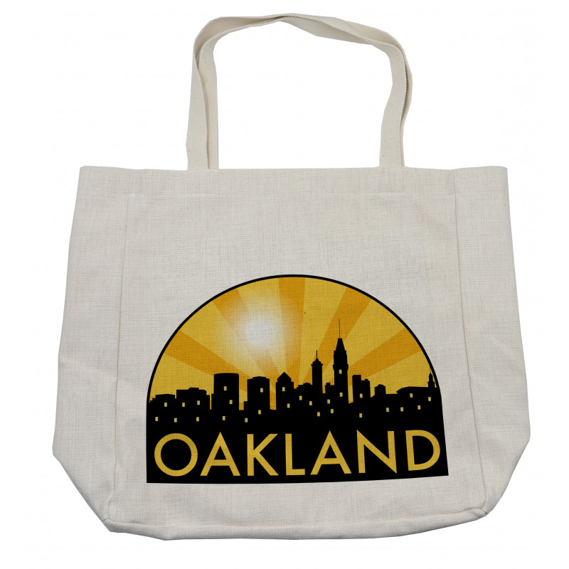 Sunburst Effect Buildings Shopping Bag